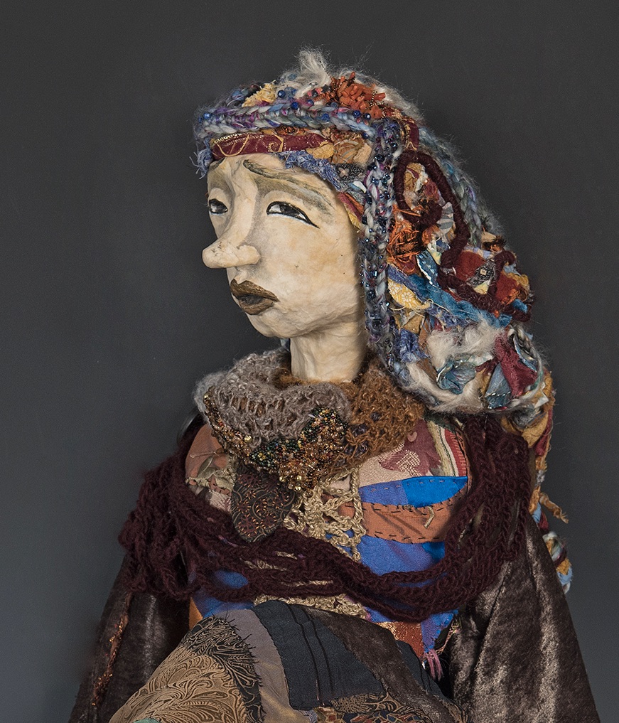 Bonnie A. Berkowitz -Lady of Shallot Puppet- detail of head and torso